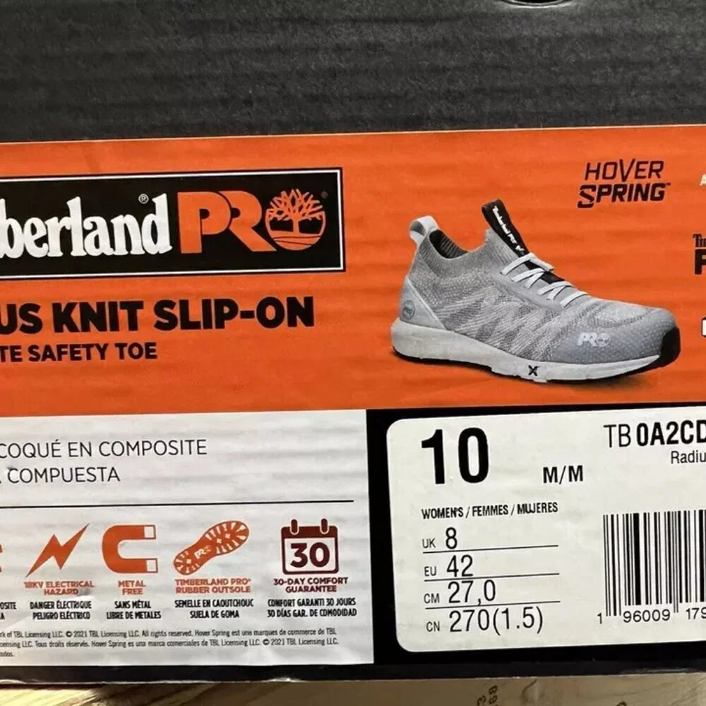 Timberland Pro Womens Radius Knit Slip On Comp Toe Sneaker Gray Size 10 M
